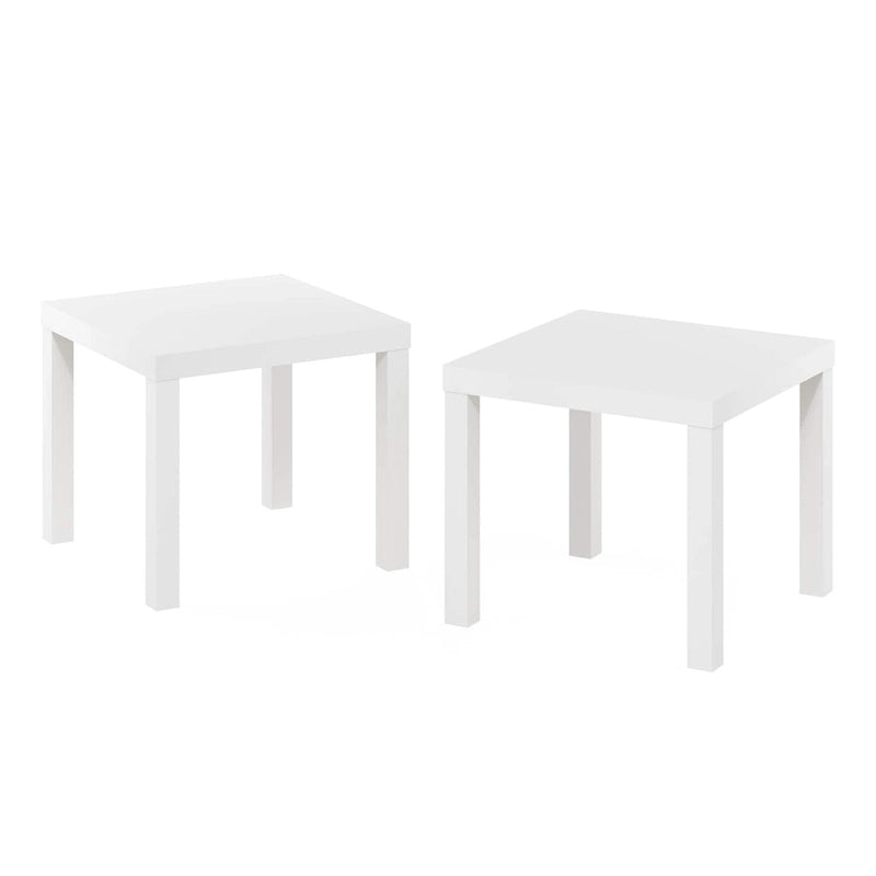 Furinno Classic Homey – Table d'appoint carrée, ensemble de 2, noir