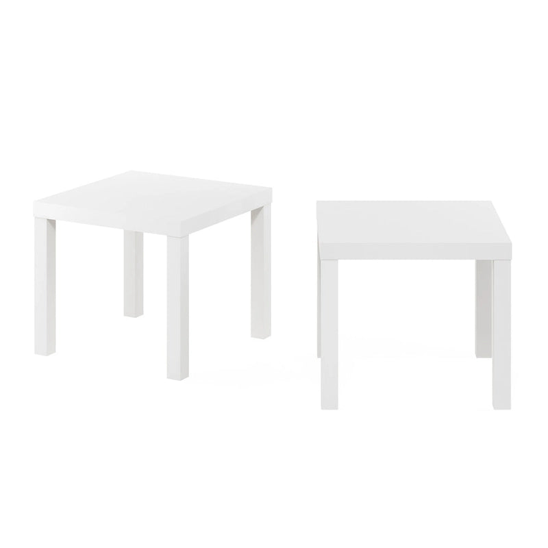 Furinno Classic Homey – Table d'appoint carrée, ensemble de 2, noir