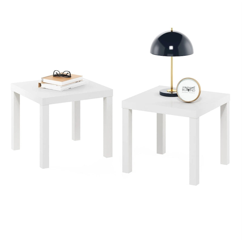 Furinno Classic Homey – Table d'appoint carrée, ensemble de 2, noir