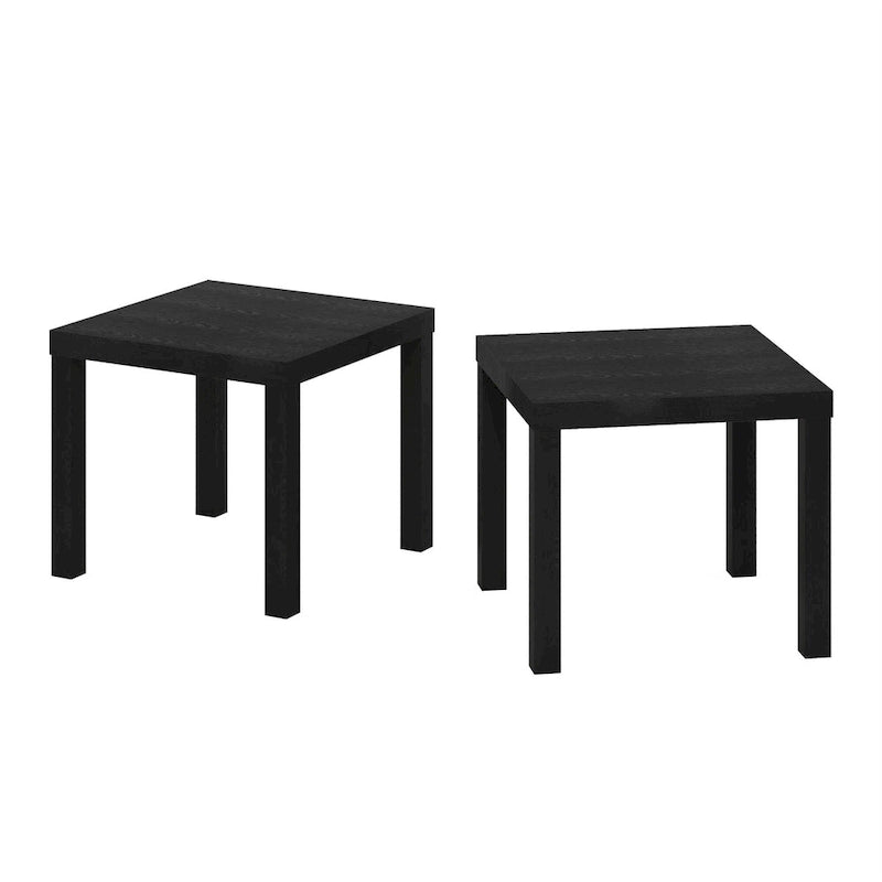 Furinno Classic Homey – Table d'appoint carrée, ensemble de 2, noir