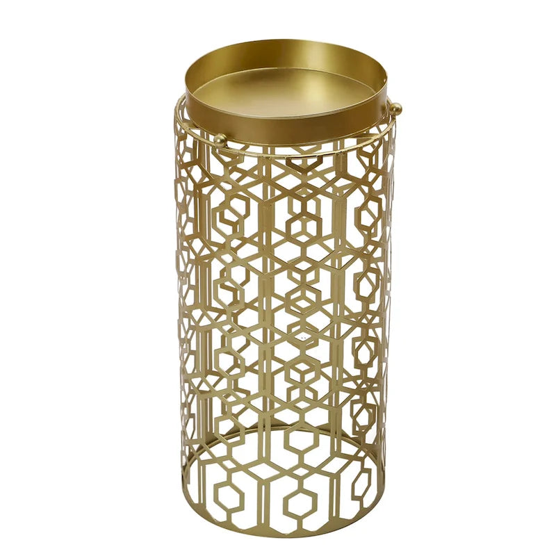 Table d'appoint polyvalente Adeco avec étagère métallique et porte-parapluie d'entrée - 9. 25 x 9. 25 x 18. 78