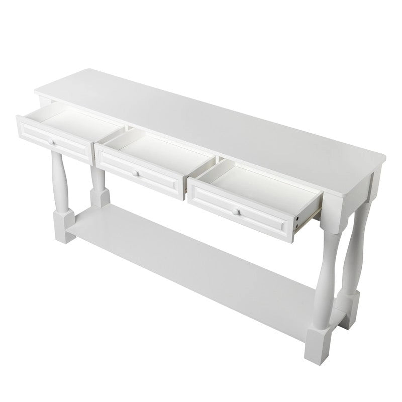 Consolle da ingresso con cassetti e ripiano contenitore
