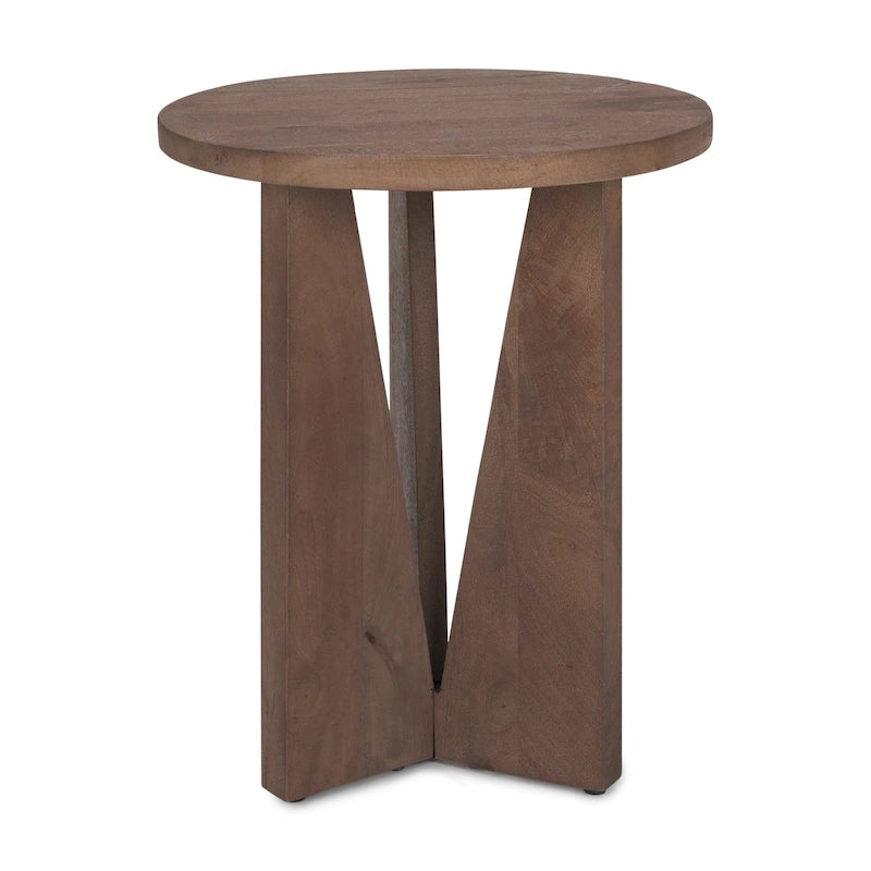 Tavolino rotondo Mattius in legno massello nero - 45,7L x 45,7P x 55,9A cm