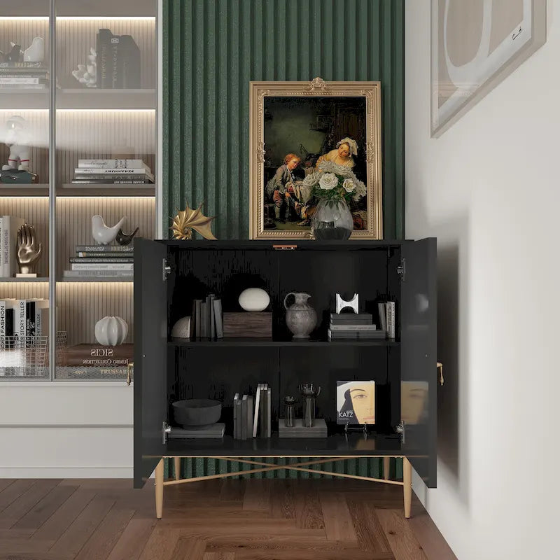 Mobile credenza accentato Clihome a 2 ante in legno vintage
