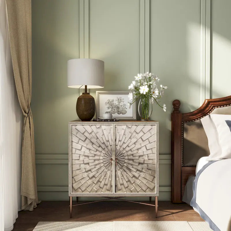 Mobile credenza accentato Clihome a 2 ante in legno vintage