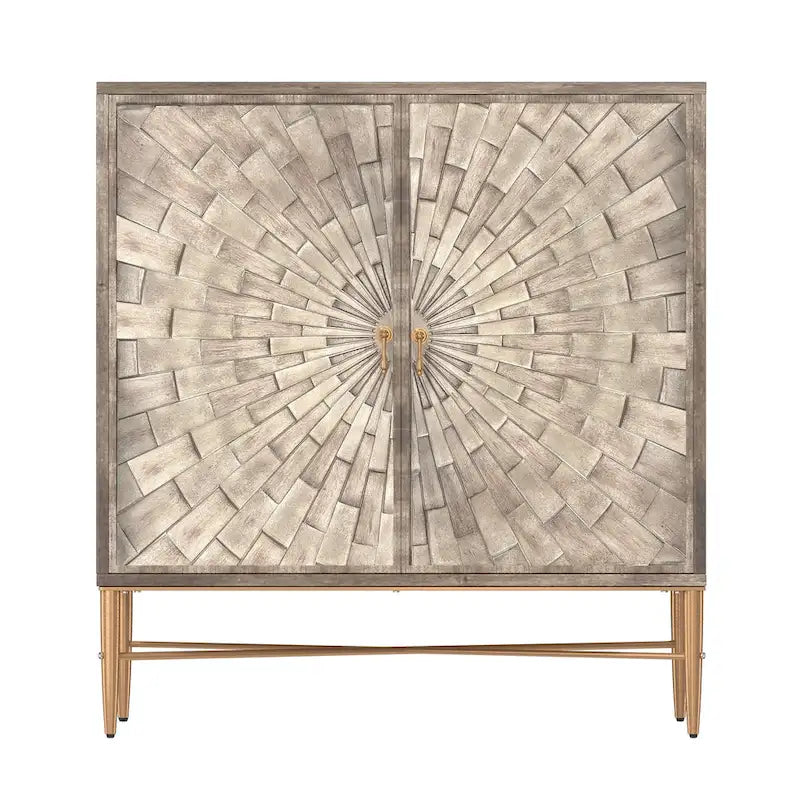 Mobile credenza accentato Clihome a 2 ante in legno vintage