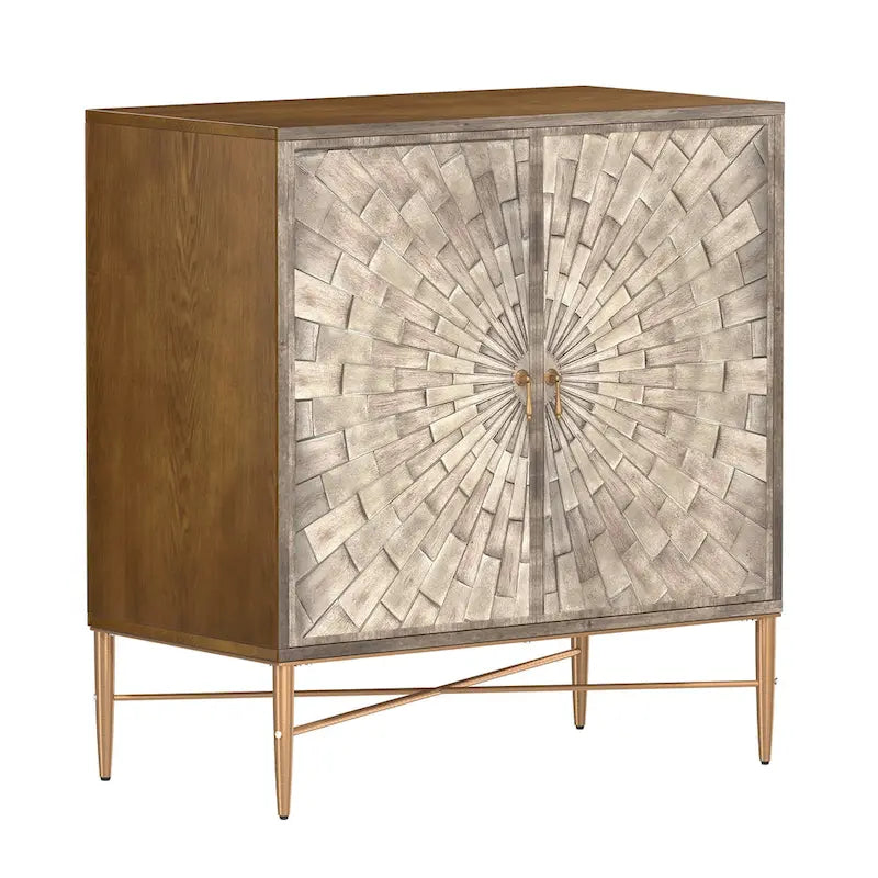 Mobile credenza accentato Clihome a 2 ante in legno vintage