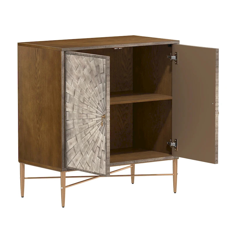 Mobile credenza accentato Clihome a 2 ante in legno vintage