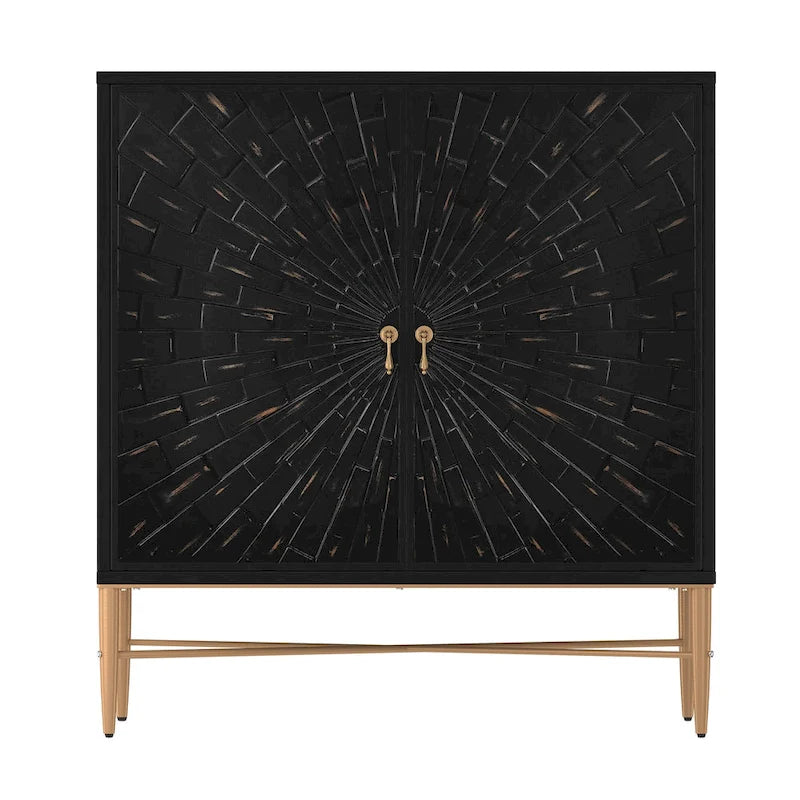 Mobile credenza accentato Clihome a 2 ante in legno vintage