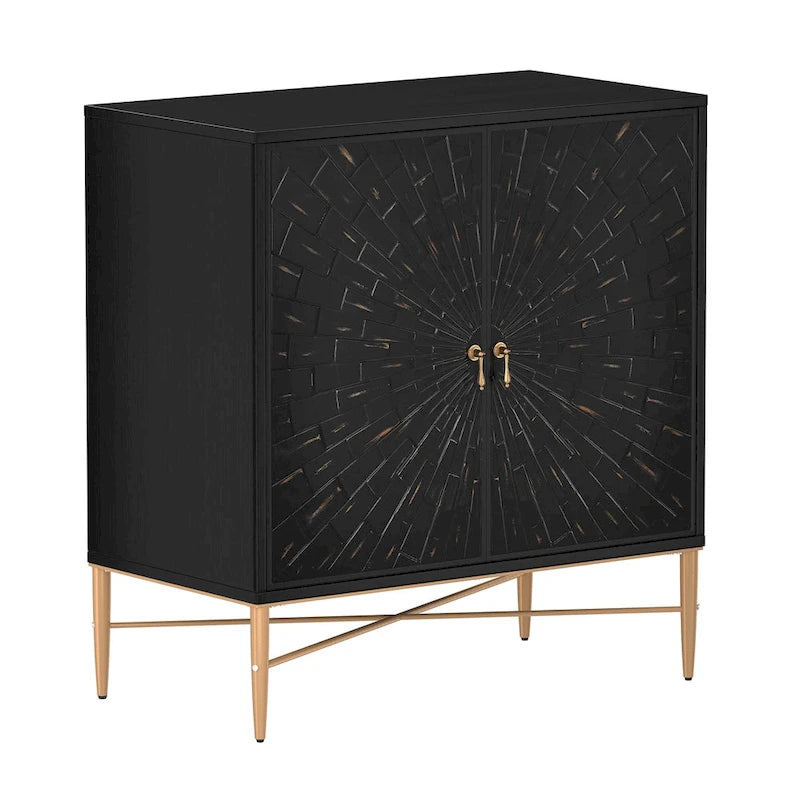 Mobile credenza accentato Clihome a 2 ante in legno vintage