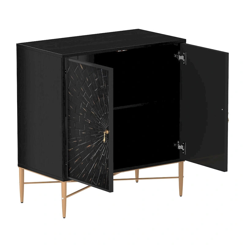 Mobile credenza accentato Clihome a 2 ante in legno vintage