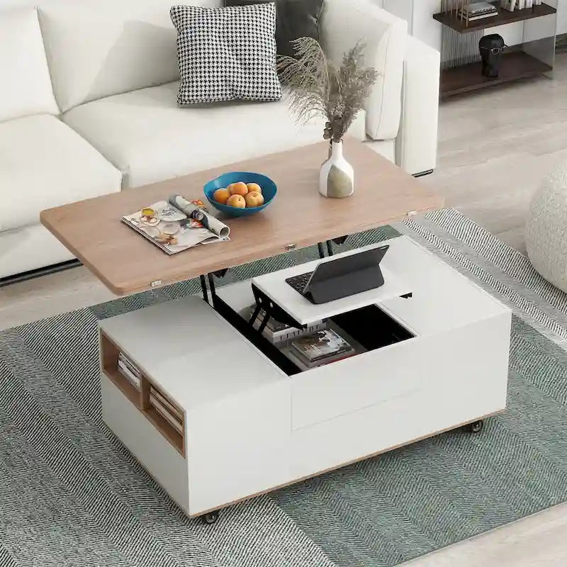 Table basse moderne multifonctionnelle avec plateau relevable Merax