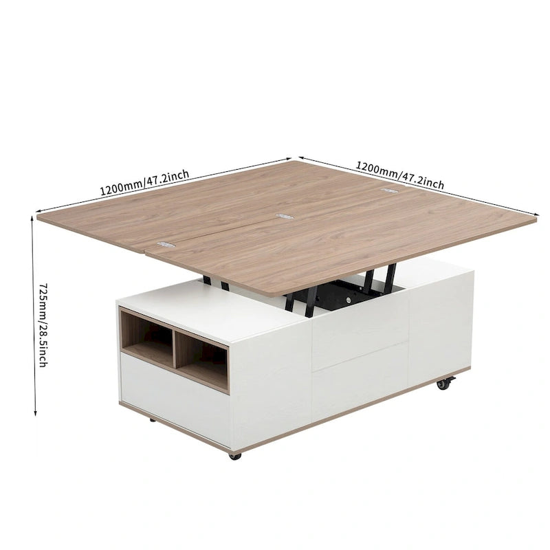 Table basse moderne multifonctionnelle avec plateau relevable Merax