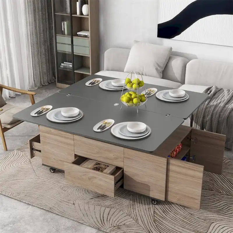 Table basse moderne multifonctionnelle avec plateau relevable Merax