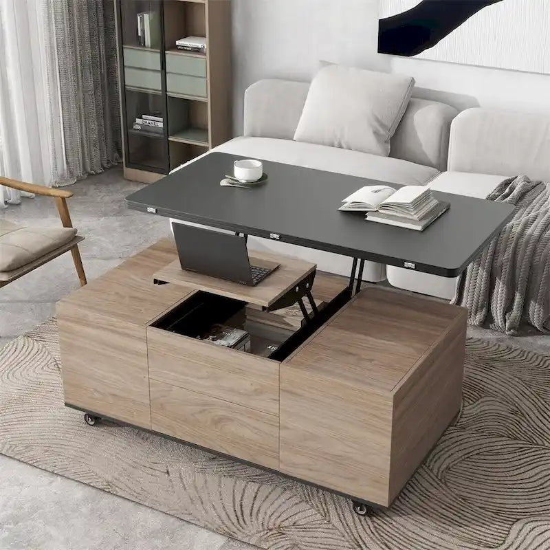 Table basse moderne multifonctionnelle avec plateau relevable Merax