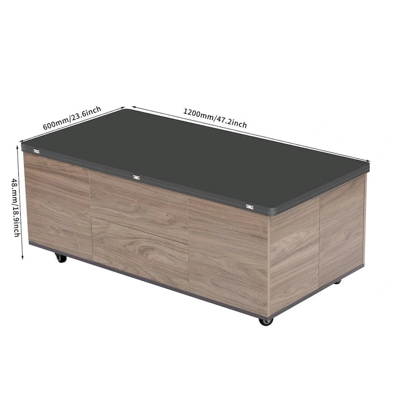 Table basse moderne multifonctionnelle avec plateau relevable Merax