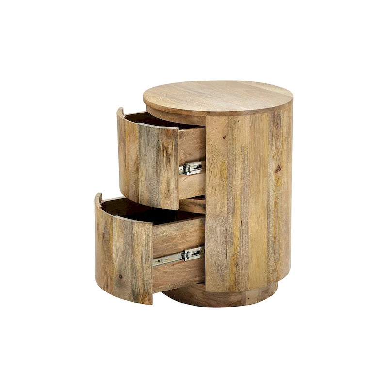 Table de chevet ronde Kingston 2 tiroirs Carolina Living