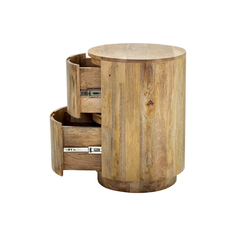Table de chevet ronde Kingston 2 tiroirs Carolina Living