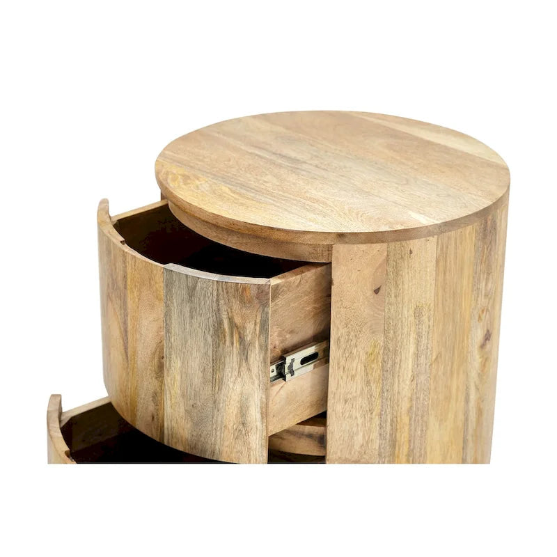 Table de chevet ronde Kingston 2 tiroirs Carolina Living