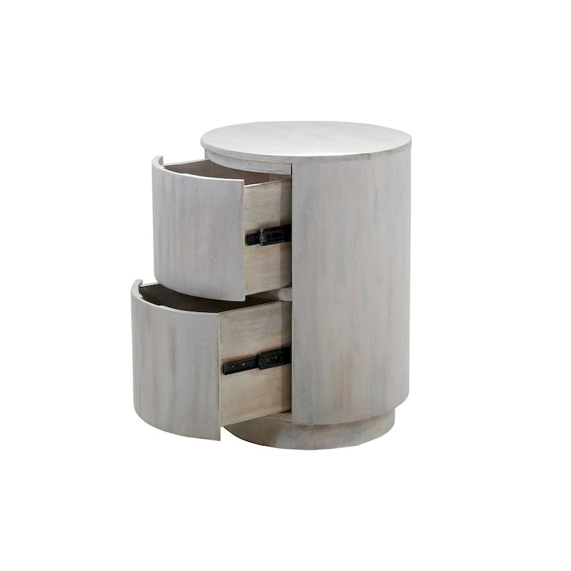 Table de chevet ronde Kingston 2 tiroirs Carolina Living