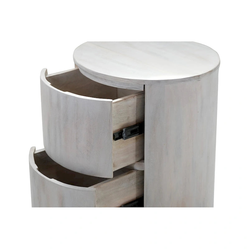 Table de chevet ronde Kingston 2 tiroirs Carolina Living