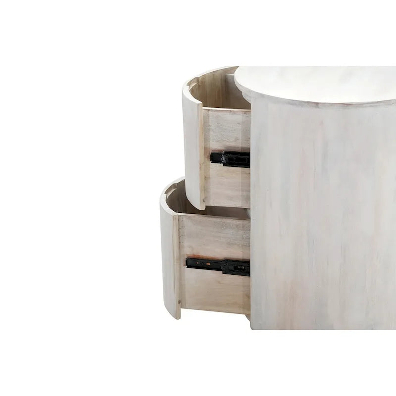 Table de chevet ronde Kingston 2 tiroirs Carolina Living