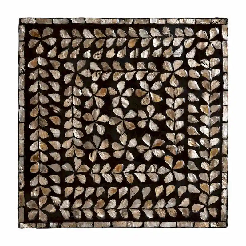Tavolino Feronia Modern Bohemian nero e bronzo con madreperla