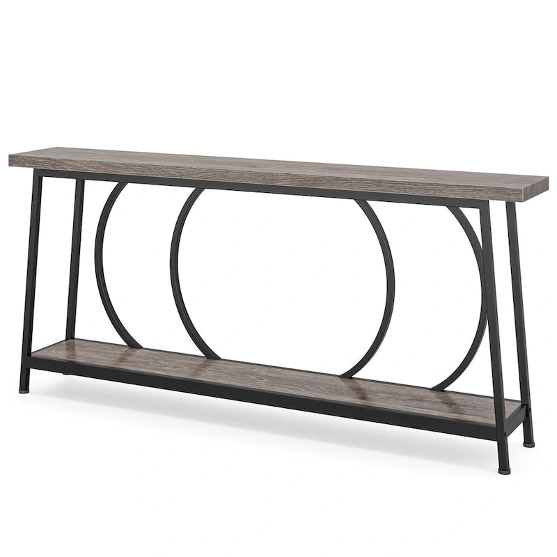 Tavolo Consolle Stretto Extra Lungo da 180 cm con Struttura in Metallo per Ingresso Soggiorno