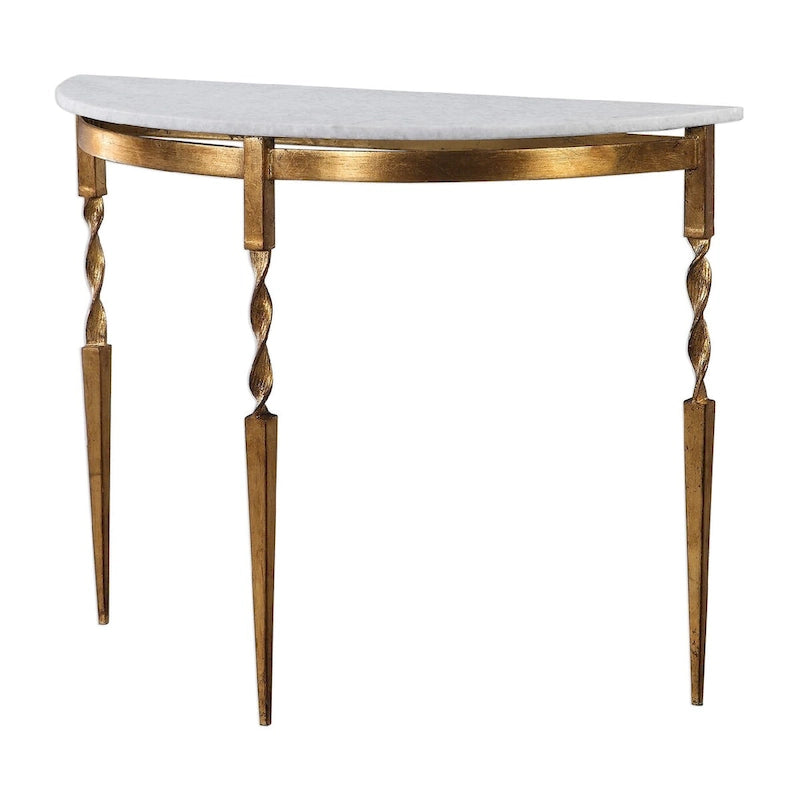 Consolle in marmo elegante bianca e oro 40