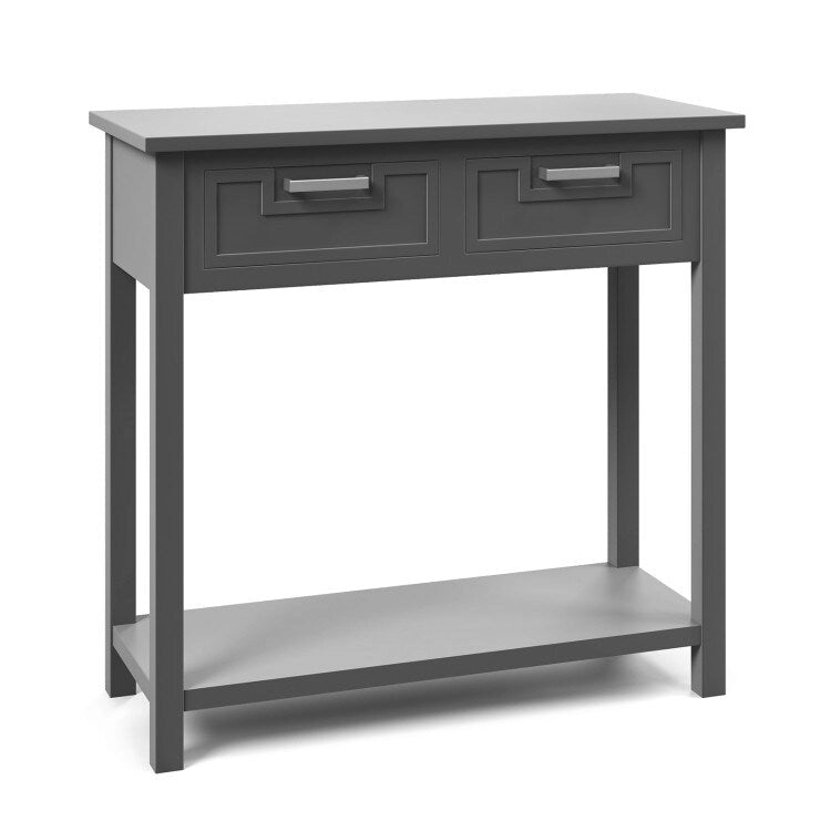 Console étroite avec tiroirs et étagère de rangement ouverte - 80L x 35,5l x 81H