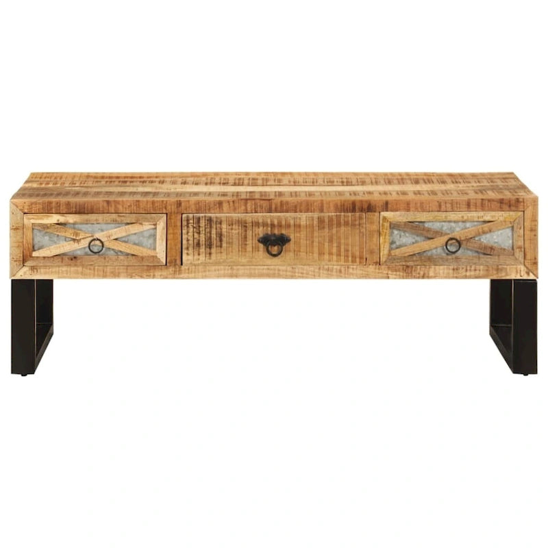 vidaXL Tavolino da Caffè 110x50x38 cm Legno Massello di Mango