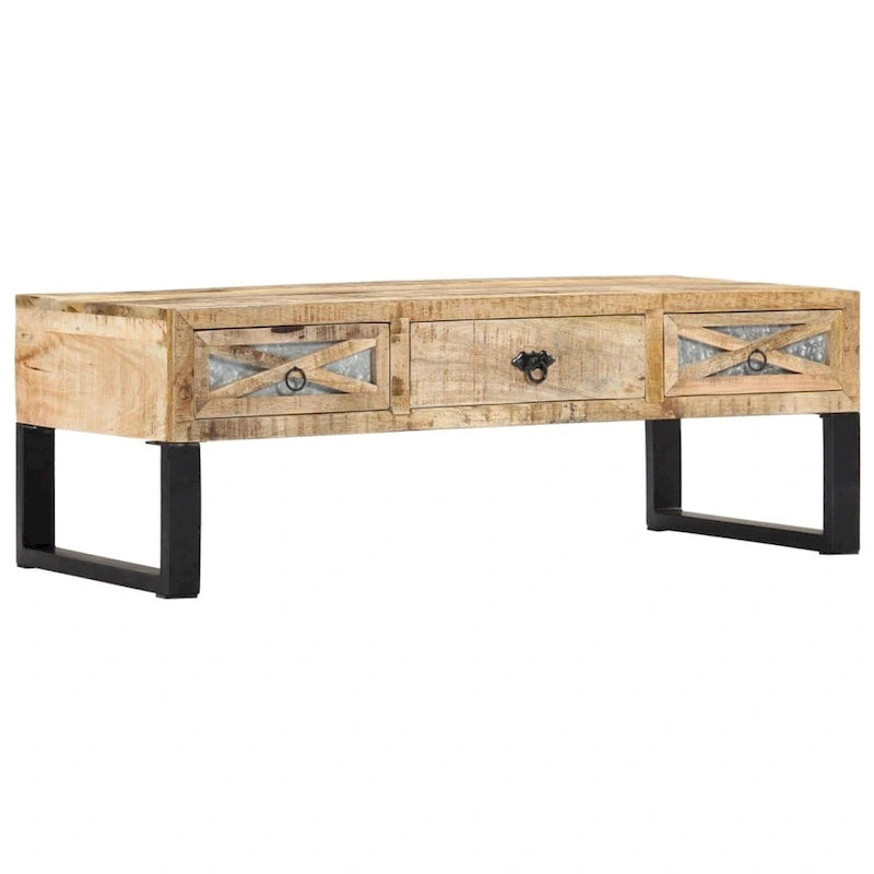vidaXL Tavolino da Caffè 110x50x38 cm Legno Massello di Mango