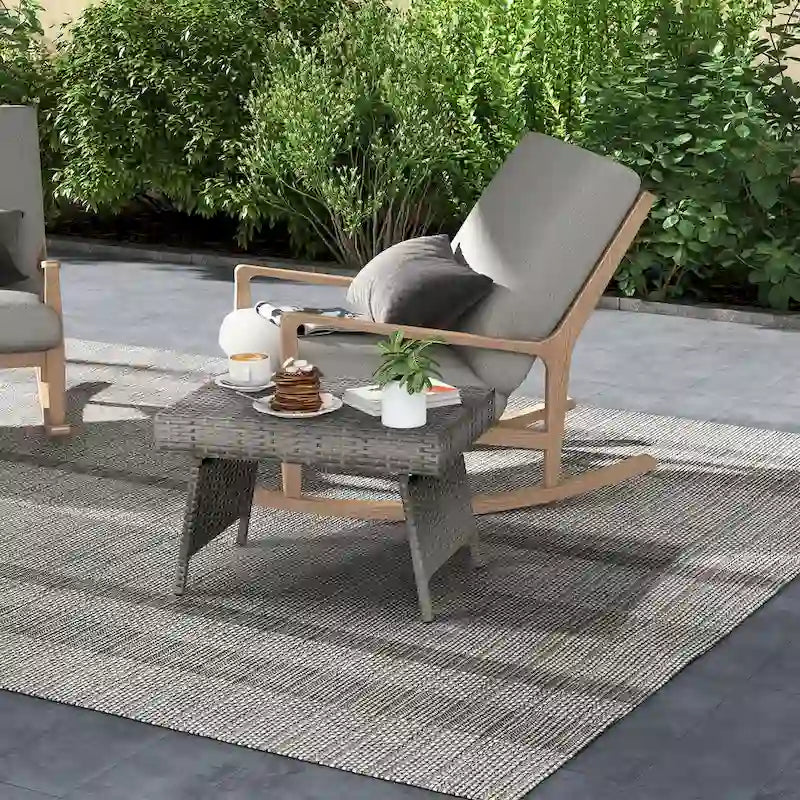 Tavolino Pieghevole in Rattan e Vimini per Patio Costway - 24 x 16 x 16 (L x P x A)