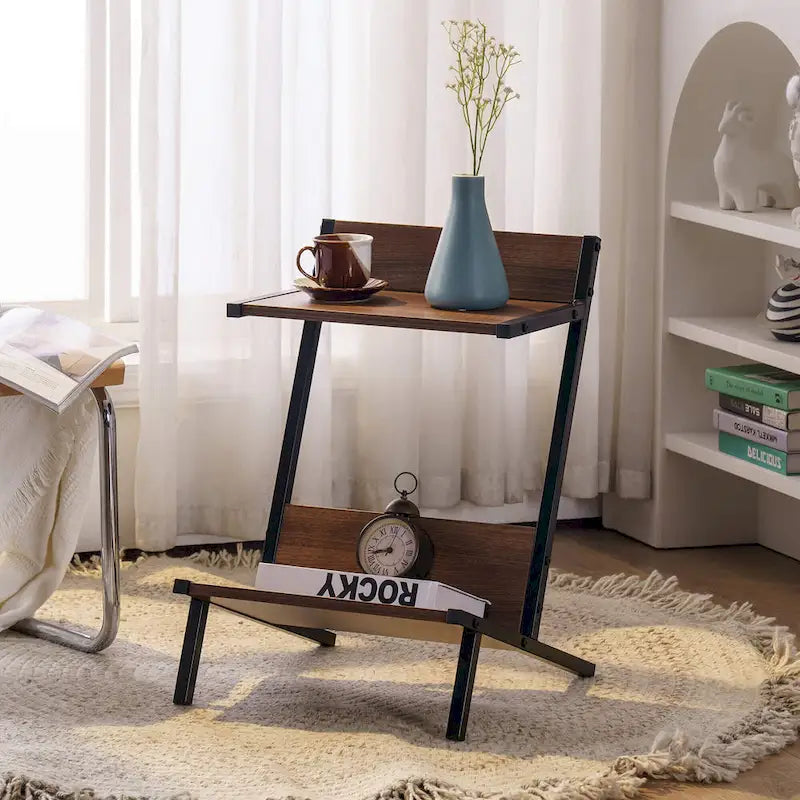 Table d'appoint Ivinta avec rangement, table de chevet moderne et simple
