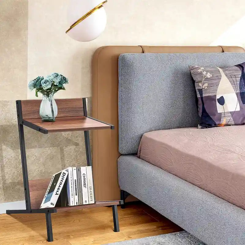 Table d'appoint Ivinta avec rangement, table de chevet moderne et simple