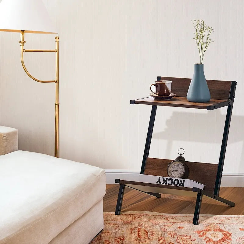 Table d'appoint Ivinta avec rangement, table de chevet moderne et simple
