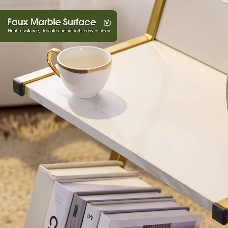 Table d'appoint Ivinta avec rangement, table de chevet moderne et simple