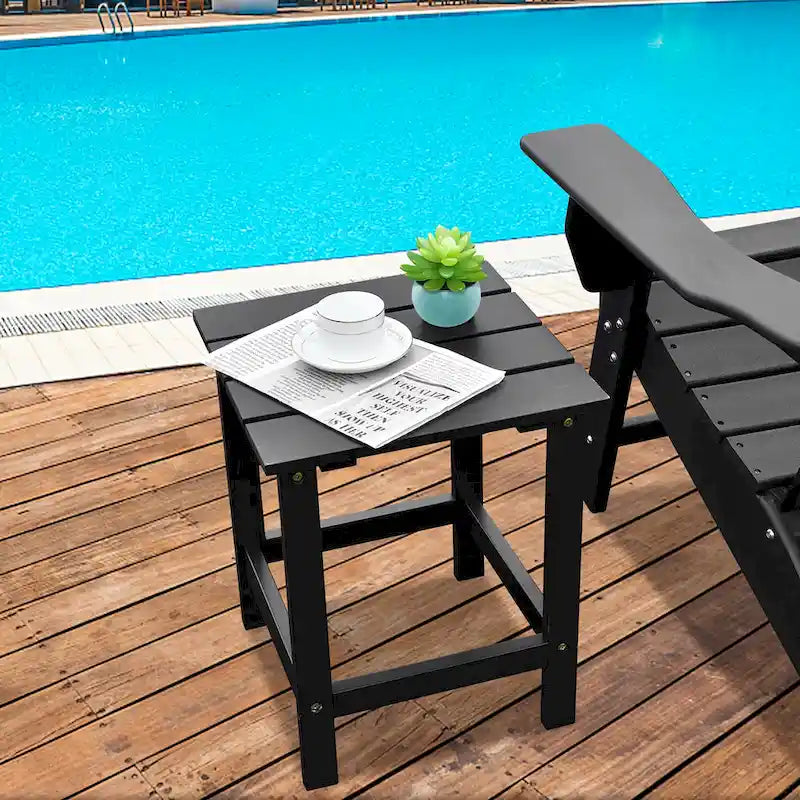 Costway Patio 15 Tavolino da Caffè da Esterno Quadrato con Doghe in Legno per Giardino e Terrazzo - Vedi dettagli