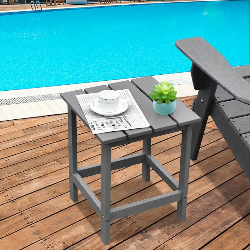 Costway Patio 15 Tavolino da Caffè da Esterno Quadrato con Doghe in Legno per Giardino e Terrazzo - Vedi dettagli
