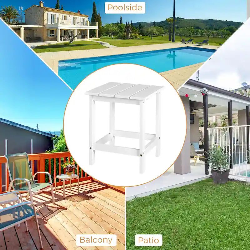 Costway Patio 15 Tavolino da Caffè da Esterno Quadrato con Doghe in Legno per Giardino e Terrazzo - Vedi dettagli