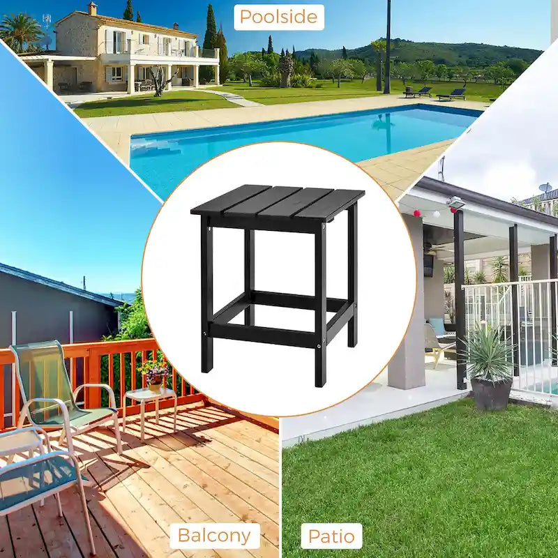 Costway Patio 15 Tavolino da Caffè da Esterno Quadrato con Doghe in Legno per Giardino e Terrazzo - Vedi dettagli