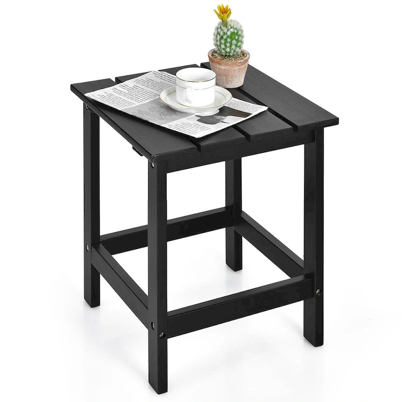 Costway Patio 15 Tavolino da Caffè da Esterno Quadrato con Doghe in Legno per Giardino e Terrazzo - Vedi dettagli