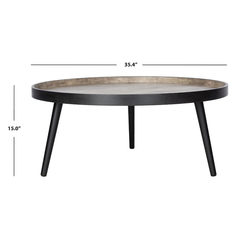 Table basse SAFAVIEH Arline avec plateau rond - 35,4 x 35,4 x 15 - 35Lx35Px15H