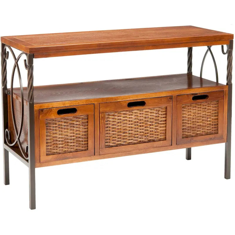 SAFAVIEH Tamuita Consolle con Finitura Peltro Antico Noce Scuro - 36 x 13.8 x 24.8 - 36Lx14Px25A