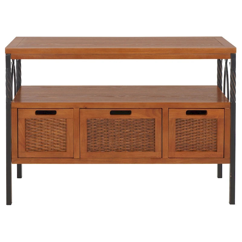 SAFAVIEH Tamuita Consolle con Finitura Peltro Antico Noce Scuro - 36 x 13.8 x 24.8 - 36Lx14Px25A
