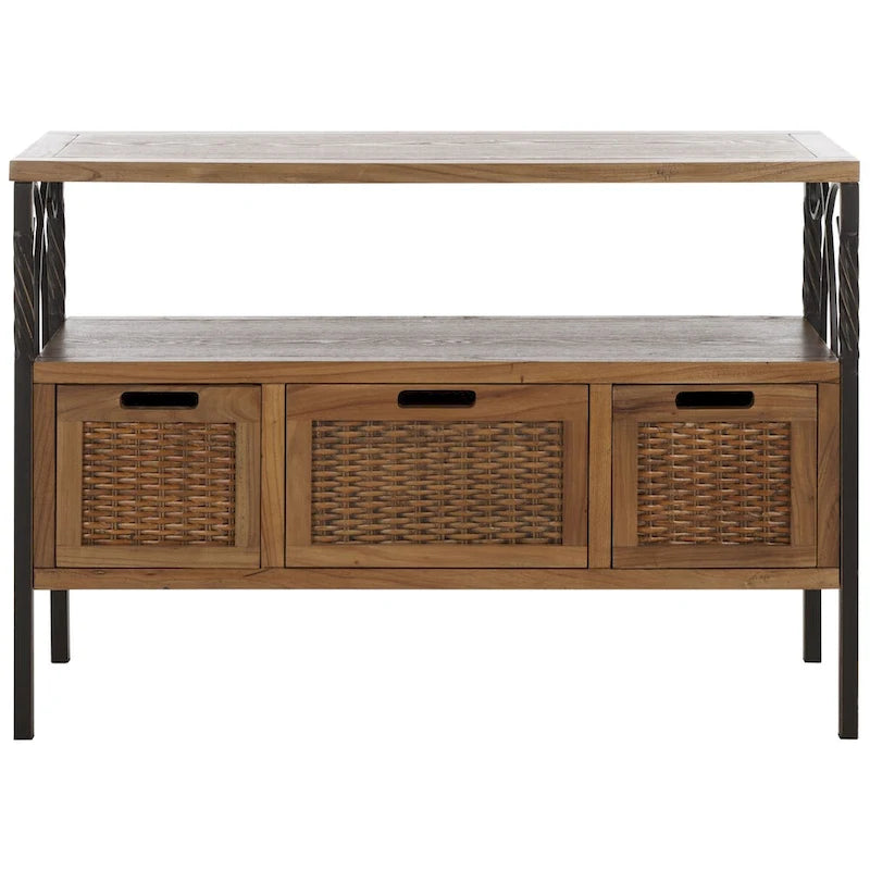 SAFAVIEH Tamuita Consolle con Finitura Peltro Antico Noce Scuro - 36 x 13.8 x 24.8 - 36Lx14Px25A