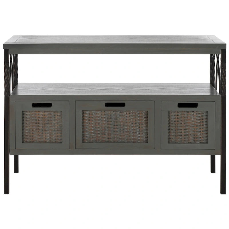 SAFAVIEH Tamuita Consolle con Finitura Peltro Antico Noce Scuro - 36 x 13.8 x 24.8 - 36Lx14Px25A