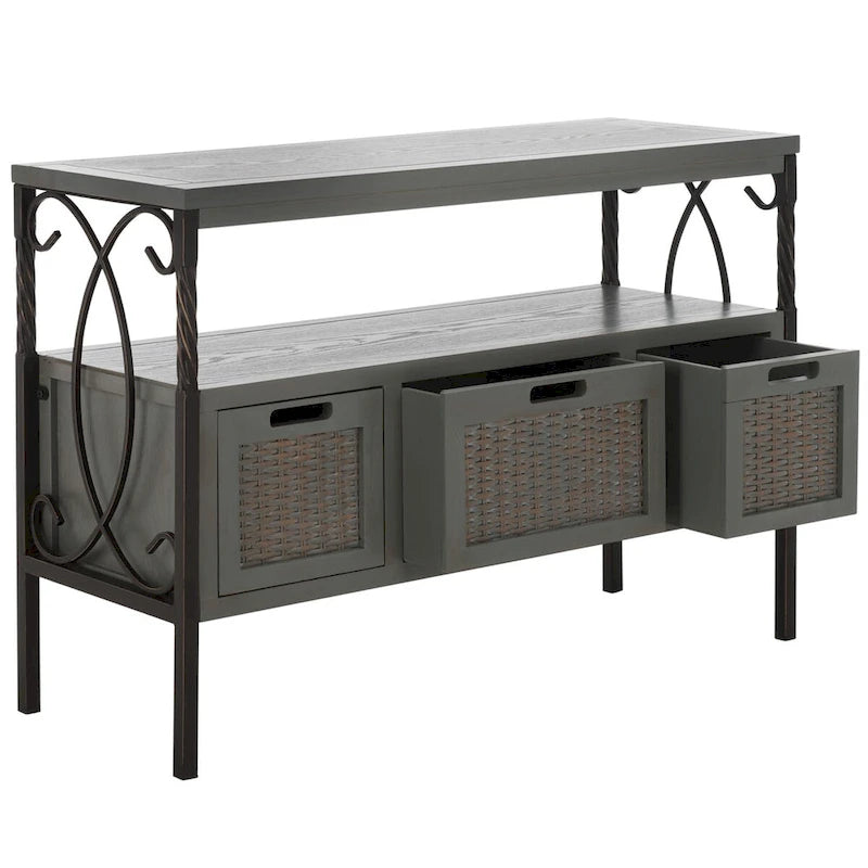SAFAVIEH Tamuita Consolle con Finitura Peltro Antico Noce Scuro - 36 x 13.8 x 24.8 - 36Lx14Px25A