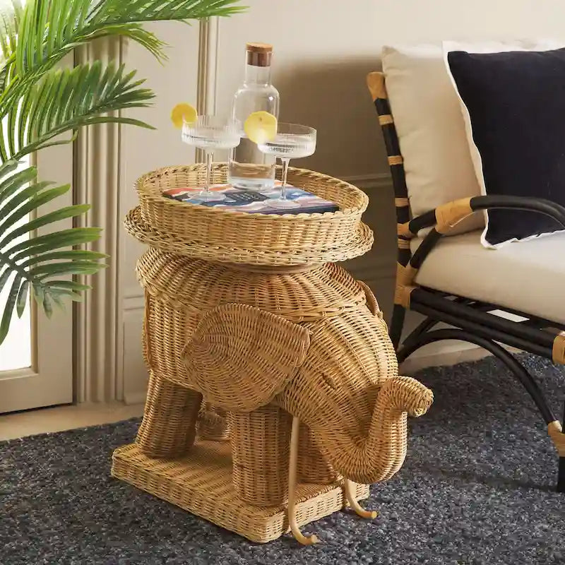 SAFAVIEH Bilek Storage Natural Accent Table - 25 x 17.5 x 21.5 - 25Wx18Dx22H
