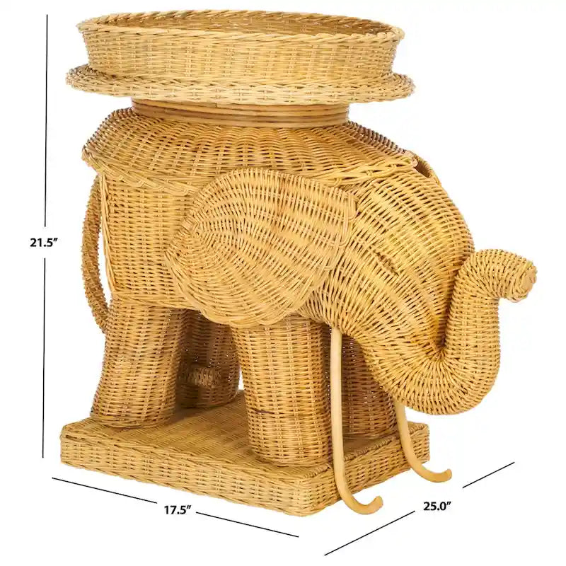 SAFAVIEH Tavolino d'Appoggio Contenitore Bilek Naturale - 25 x 17.5 x 21.5 - 25Lx18Px22A